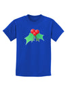 holly Christmas Design Childrens Dark T-Shirt-Childrens T-Shirt-TooLoud-Royal-Blue-X-Small-Davson Sales