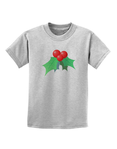 holly Christmas Design Childrens T-Shirt-Childrens T-Shirt-TooLoud-AshGray-X-Small-Davson Sales