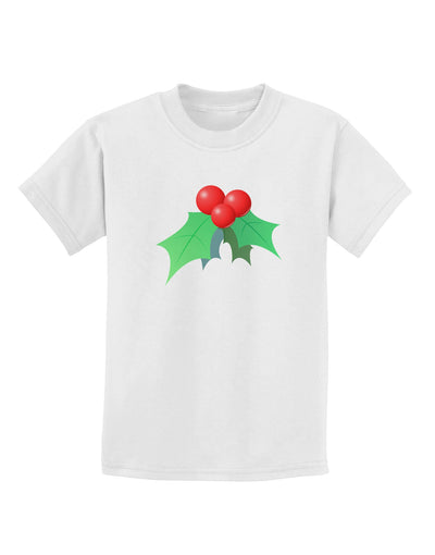 holly Christmas Design Childrens T-Shirt-Childrens T-Shirt-TooLoud-White-X-Small-Davson Sales