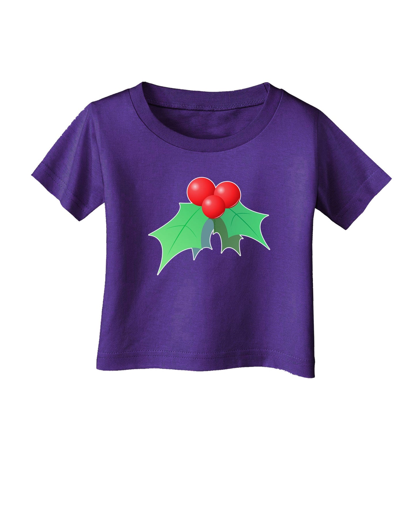 holly Christmas Design Infant T-Shirt Dark-Infant T-Shirt-TooLoud-Purple-06-Months-Davson Sales
