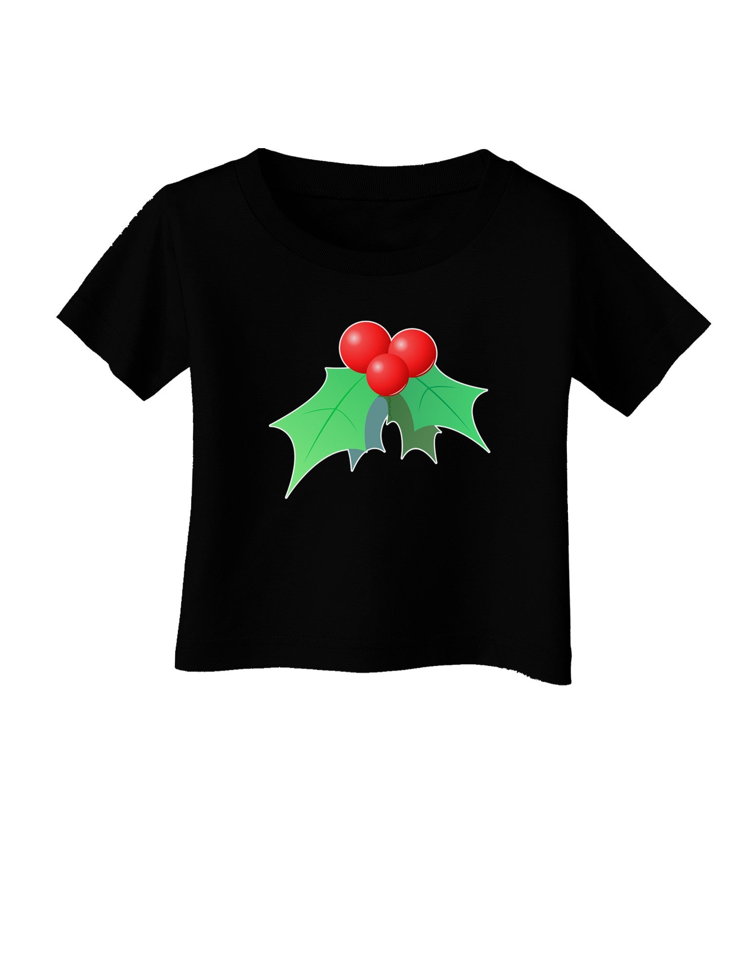 holly Christmas Design Infant T-Shirt Dark-Infant T-Shirt-TooLoud-Black-06-Months-Davson Sales