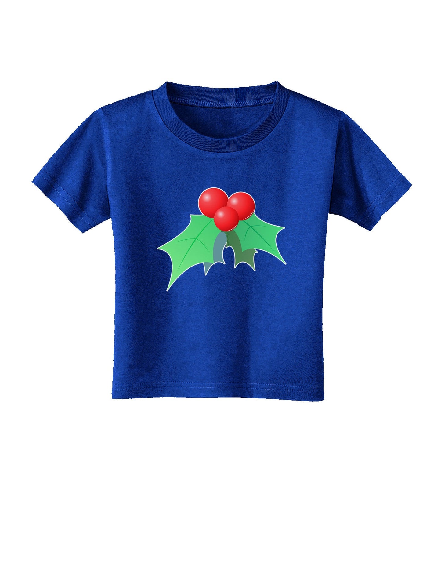 holly Christmas Design Toddler T-Shirt Dark-Toddler T-Shirt-TooLoud-Red-2T-Davson Sales