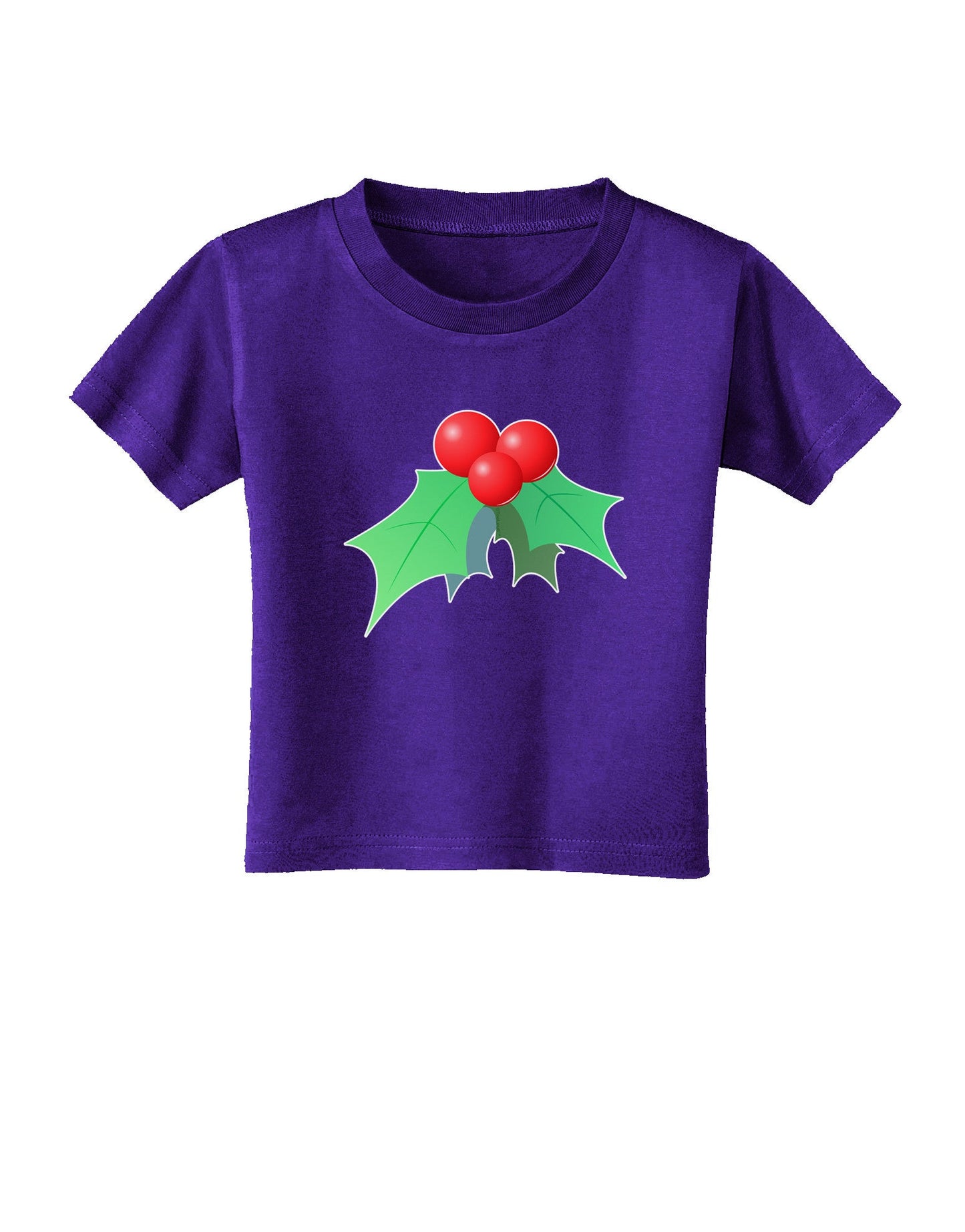 holly Christmas Design Toddler T-Shirt Dark-Toddler T-Shirt-TooLoud-Purple-2T-Davson Sales