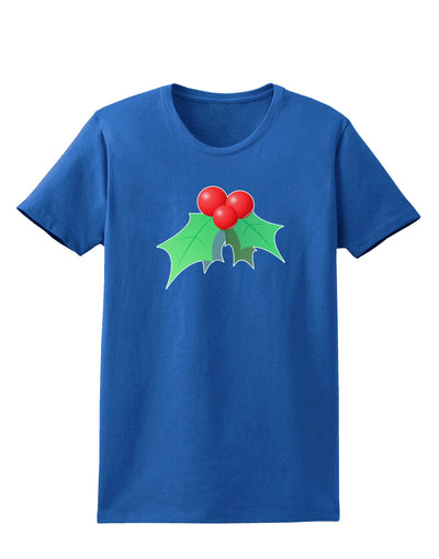 holly Christmas Design Womens Dark T-Shirt-Womens T-Shirt-TooLoud-Royal-Blue-X-Small-Davson Sales