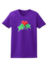 holly Christmas Design Womens Dark T-Shirt-Womens T-Shirt-TooLoud-Purple-X-Small-Davson Sales