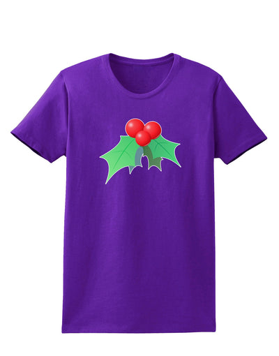 holly Christmas Design Womens Dark T-Shirt-Womens T-Shirt-TooLoud-Purple-X-Small-Davson Sales