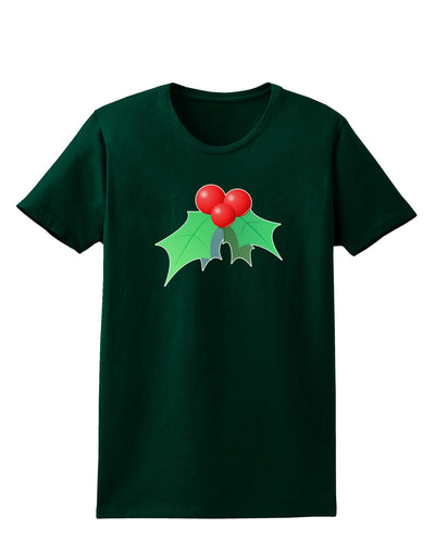holly Christmas Design Womens Dark T-Shirt-Womens T-Shirt-TooLoud-Forest-Green-Small-Davson Sales