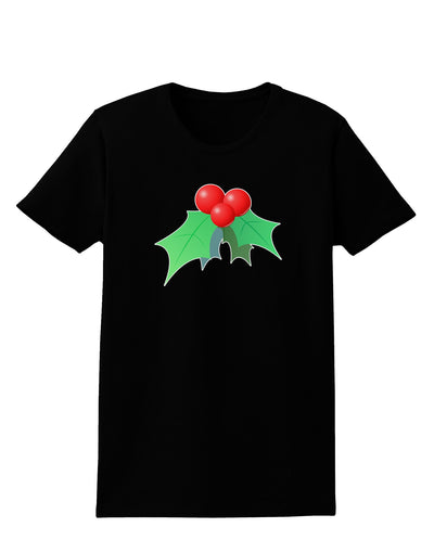 holly Christmas Design Womens Dark T-Shirt-Womens T-Shirt-TooLoud-Black-X-Small-Davson Sales