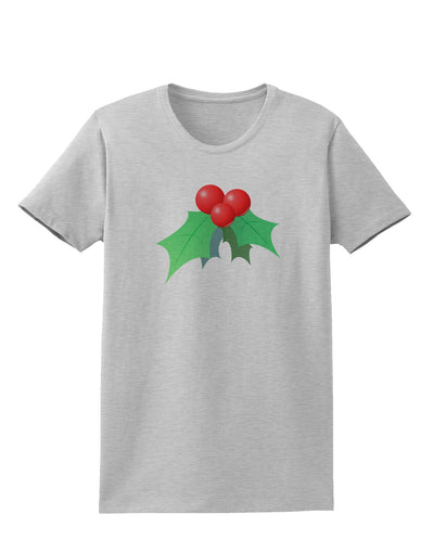 holly Christmas Design Womens T-Shirt-Womens T-Shirt-TooLoud-AshGray-X-Small-Davson Sales