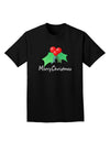 holly Merry Christmas Text Adult Dark T-Shirt-Mens T-Shirt-TooLoud-Black-Small-Davson Sales