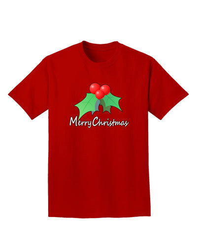 holly Merry Christmas Text Adult Dark T-Shirt-Mens T-Shirt-TooLoud-Red-Small-Davson Sales