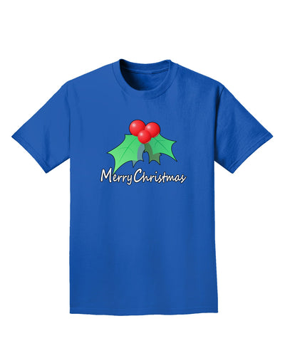 holly Merry Christmas Text Adult Dark T-Shirt-Mens T-Shirt-TooLoud-Royal-Blue-Small-Davson Sales