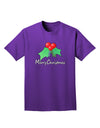 holly Merry Christmas Text Adult Dark T-Shirt-Mens T-Shirt-TooLoud-Purple-Small-Davson Sales