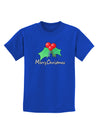 holly Merry Christmas Text Childrens Dark T-Shirt-Childrens T-Shirt-TooLoud-Royal-Blue-X-Small-Davson Sales