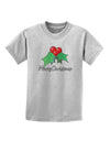 holly Merry Christmas Text Childrens T-Shirt-Childrens T-Shirt-TooLoud-AshGray-X-Small-Davson Sales