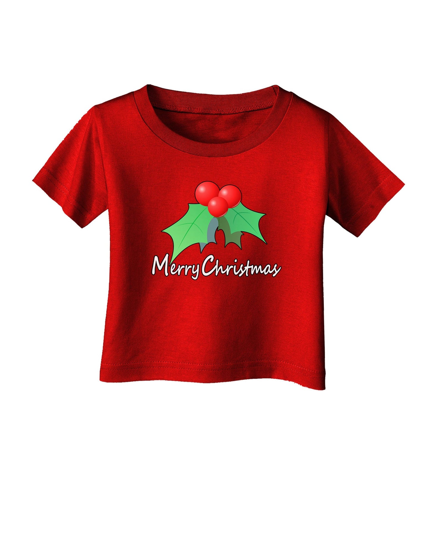 holly Merry Christmas Text Infant T-Shirt Dark-Infant T-Shirt-TooLoud-Clover-Green-06-Months-Davson Sales