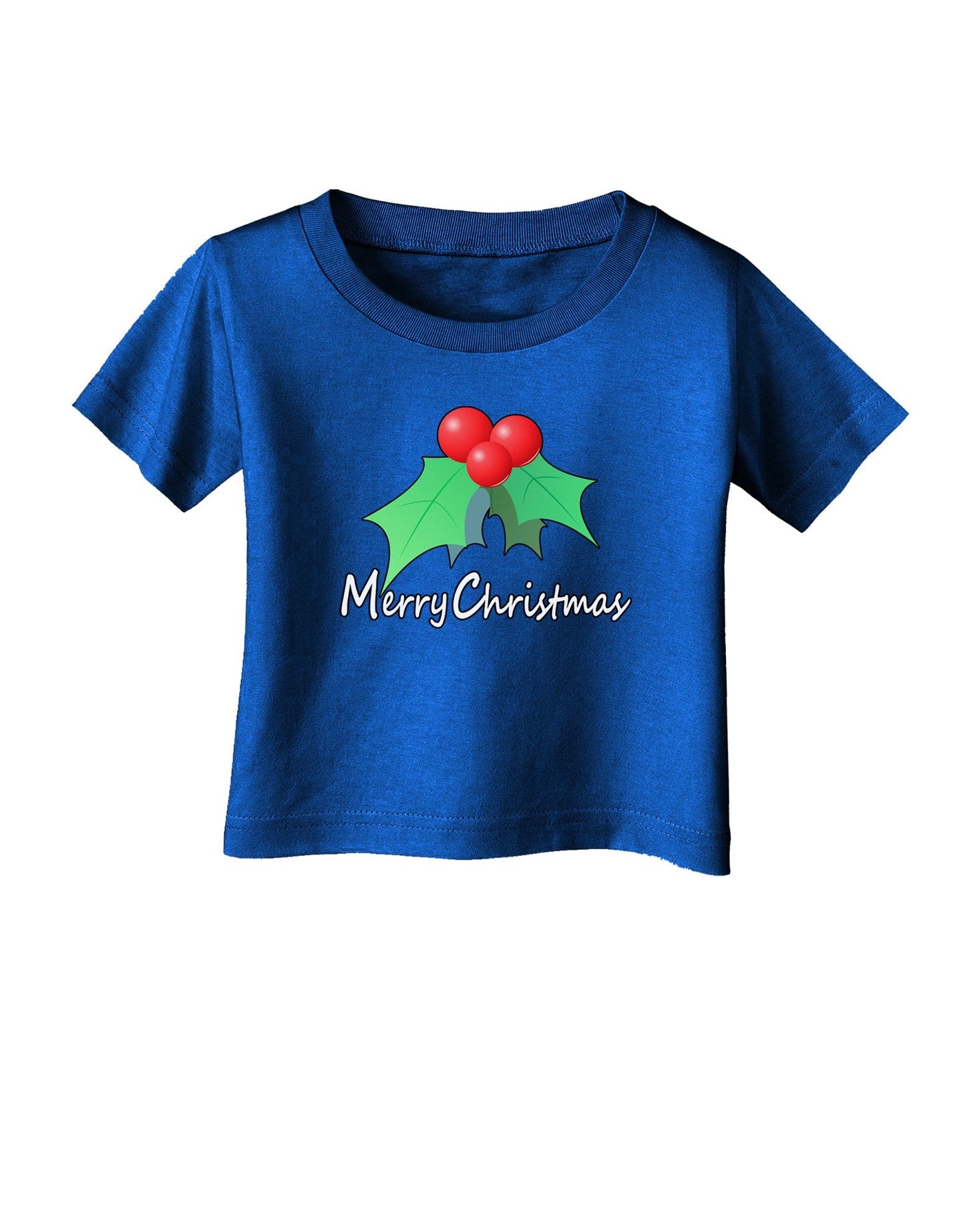 holly Merry Christmas Text Infant T-Shirt Dark-Infant T-Shirt-TooLoud-Red-06-Months-Davson Sales