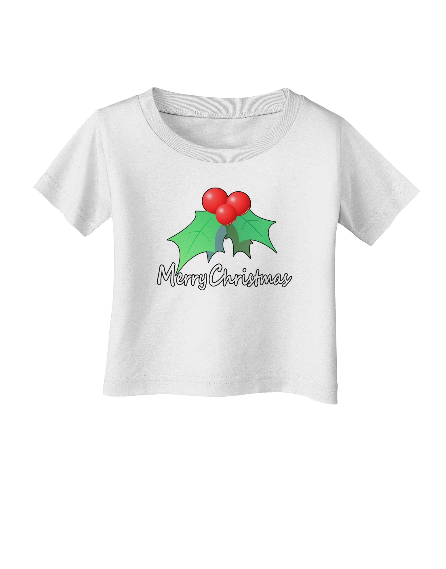 holly Merry Christmas Text Infant T-Shirt-Infant T-Shirt-TooLoud-White-06-Months-Davson Sales