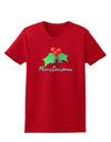 holly Merry Christmas Text Womens Dark T-Shirt-Womens T-Shirt-TooLoud-Red-X-Small-Davson Sales