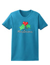 holly Merry Christmas Text Womens Dark T-Shirt-Womens T-Shirt-TooLoud-Turquoise-X-Small-Davson Sales