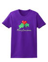 holly Merry Christmas Text Womens Dark T-Shirt-Womens T-Shirt-TooLoud-Purple-X-Small-Davson Sales