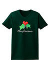 holly Merry Christmas Text Womens Dark T-Shirt-Womens T-Shirt-TooLoud-Forest-Green-Small-Davson Sales