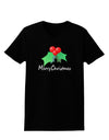 holly Merry Christmas Text Womens Dark T-Shirt-Womens T-Shirt-TooLoud-Black-X-Small-Davson Sales