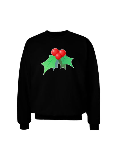 holly Christmas Design Adult Dark Sweatshirt-Sweatshirts-TooLoud-Black-Small-Davson Sales