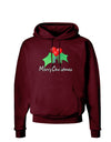 holly Merry Christmas Text Dark Hoodie Sweatshirt-Hoodie-TooLoud-Maroon-Small-Davson Sales