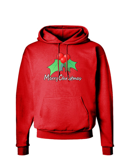 holly Merry Christmas Text Dark Hoodie Sweatshirt-Hoodie-TooLoud-Red-Small-Davson Sales