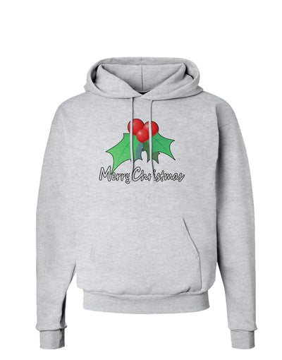 holly Merry Christmas Text Hoodie Sweatshirt-Hoodie-TooLoud-AshGray-Small-Davson Sales