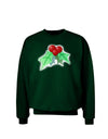 Holly Watercolor Adult Dark Sweatshirt-Sweatshirts-TooLoud-Deep-Forest-Green-Small-Davson Sales