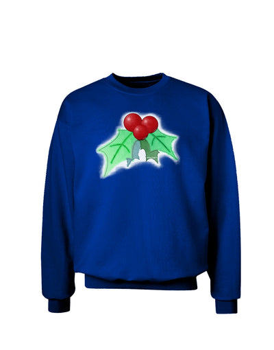 Holly Watercolor Adult Dark Sweatshirt-Sweatshirts-TooLoud-Deep-Royal-Blue-Small-Davson Sales