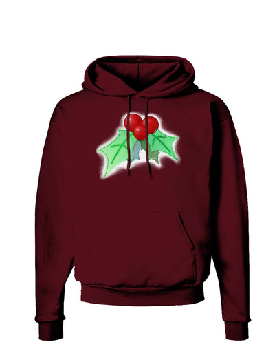 Holly Watercolor Dark Hoodie Sweatshirt-Hoodie-TooLoud-Maroon-Small-Davson Sales