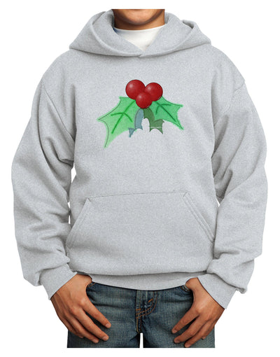 Holly Watercolor Youth Hoodie Pullover Sweatshirt-Youth Hoodie-TooLoud-Ash-XS-Davson Sales