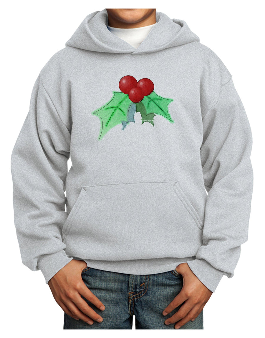 Holly Watercolor Youth Hoodie Pullover Sweatshirt-Youth Hoodie-TooLoud-White-XS-Davson Sales