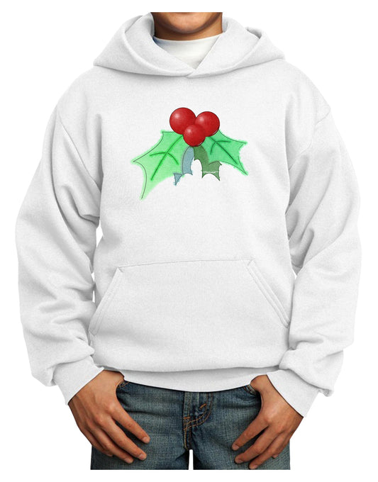 Holly Watercolor Youth Hoodie Pullover Sweatshirt-Youth Hoodie-TooLoud-White-XS-Davson Sales