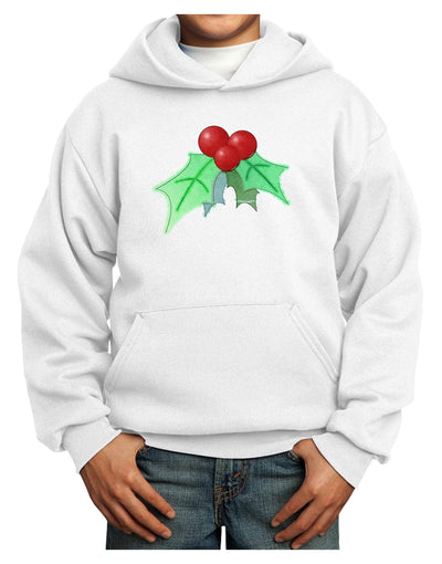 Holly Watercolor Youth Hoodie Pullover Sweatshirt-Youth Hoodie-TooLoud-White-XS-Davson Sales