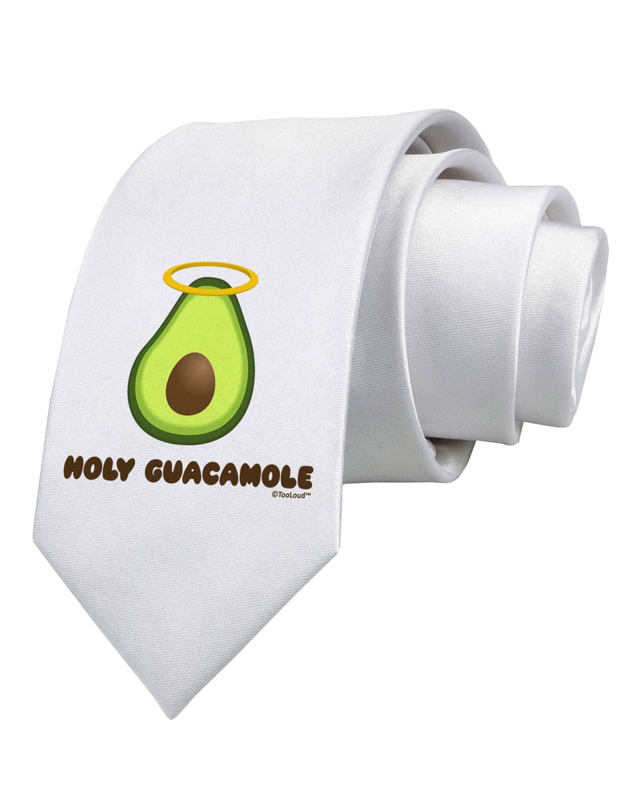 Holy Guacamole Design Printed White Necktie by TooLoud