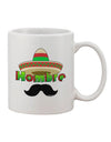 Hombre Sombrero Printed 11 oz Coffee Mug - Expertly Crafted Drinkware by TooLoud-11 OZ Coffee Mug-TooLoud-White-Davson Sales