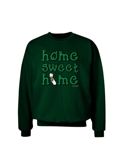 Home Sweet Home - California - Cactus and State Flag Adult Dark Sweatshirt by TooLoud-Sweatshirts-TooLoud-Deep-Forest-Green-Small-Davson Sales