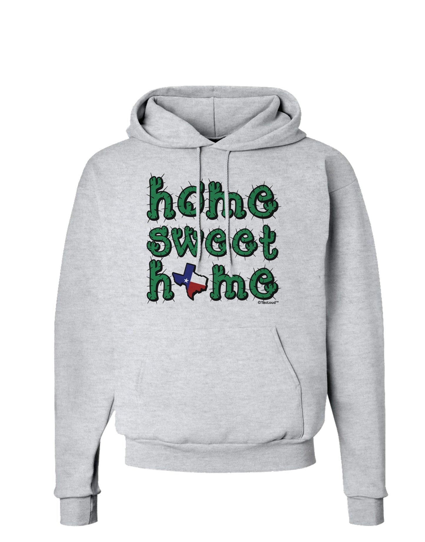 Home Sweet Home - Texas - Cactus and State Flag Hoodie Sweatshirt by TooLoud-Hoodie-TooLoud-AshGray-Small-Davson Sales