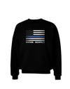 Honor Respect Blue Line Adult Dark Sweatshirt-Sweatshirts-TooLoud-Black-Small-Davson Sales