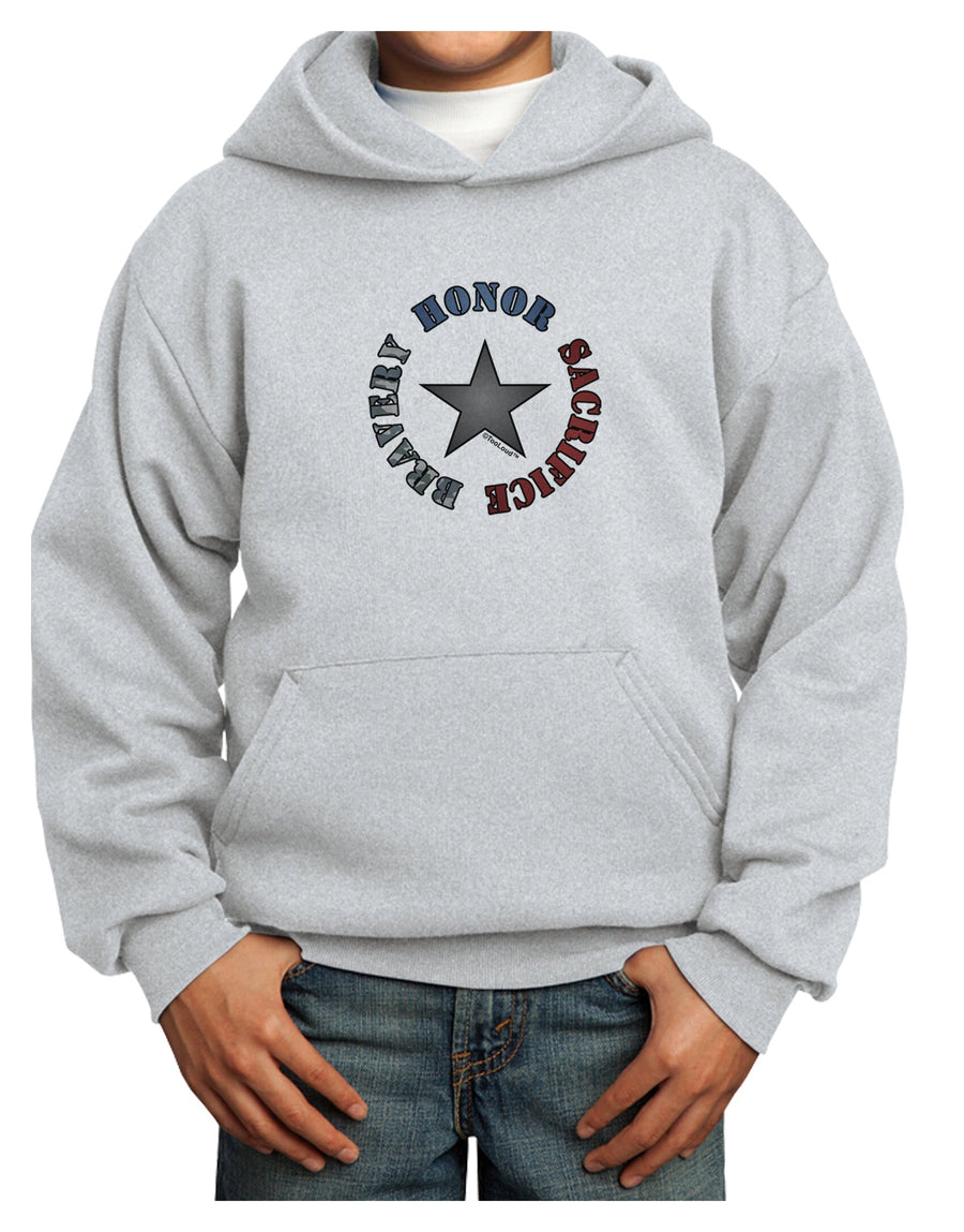 Honor Sacrifice Bravery Youth Hoodie Pullover Sweatshirt by TooLoud-Youth Hoodie-TooLoud-White-XS-Davson Sales