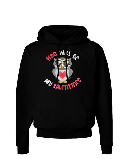 Hoo Will Be My Valentine Dark Hoodie Sweatshirt-Hoodie-TooLoud-Black-Small-Davson Sales