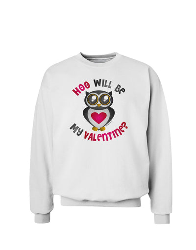 Hoo Will Be My Valentine Sweatshirt-Sweatshirts-TooLoud-White-Small-Davson Sales