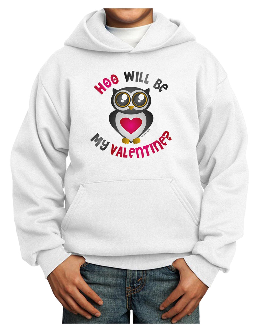 Hoo Will Be My Valentine Youth Hoodie Pullover Sweatshirt-Youth Hoodie-TooLoud-White-XS-Davson Sales