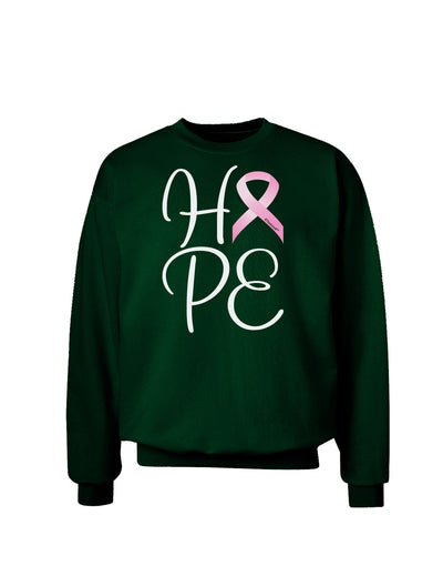 Hope - Breast Cancer Awareness Ribbon Adult Dark Sweatshirt-Sweatshirts-TooLoud-Deep-Forest-Green-Small-Davson Sales