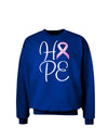 Hope - Breast Cancer Awareness Ribbon Adult Dark Sweatshirt-Sweatshirts-TooLoud-Deep-Royal-Blue-Small-Davson Sales