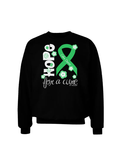 Hope for a Cure - Light Green Ribbon Celiac Disease - Flowers Adult Dark Sweatshirt-Sweatshirts-TooLoud-Black-Small-Davson Sales